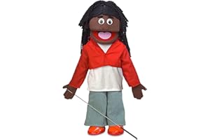 SILLY PUPPETS Sierra, Black Girl, Full Body, Ventriloquist Style Puppet, 65cm