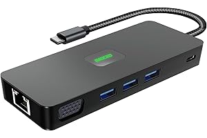 Docking Station USB C 3 Monitore mit Displayport, BAOCED 11 in 1 USB C Hub auf HDMI, VGA, 10Gbps USB 3.2, 1000M Ethernet, PD 100W, SD/TF, 3.5mm Audio und Mic für Laptops, Phone, Computer und mehr