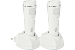 ‎NORTHPOINT Northpoint 2er-Set LED Steckdosen Nachtlicht Taschenlampe Weiß Wandleuchte Bewegungsmelder Induktionsladung Notlicht