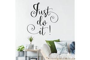 ‎WANDSTICKER4U WandSticker4U®- Wandsticker JUST DO IT in Schwarz I Wandbild: 42x40 cm I Wandtattoo Sprüche selbstklebend Wohnzimmer Schlafzimmer Jugendzimmer Büro I Wand Deko Aufkleber Spruch Schriftzug COOL
