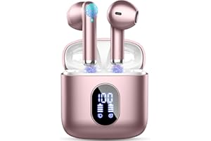 RINSMOLA Wireless Earbuds, Bluetooth Headphones 2024 Wireless Headphones with Deep Bass, New Mini Bluetooth Earphones in Ear 4 ENC Mic, Noise Cancelling Ear buds 30H Bluetooth Earbuds USB-C, Rose Gold
