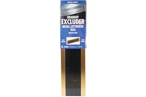LOWENERGIE Stormguard Letterbox Draught Excluder Seal Brush with Flap Letter Box Metal Weather Cover (No Flap, Gold)