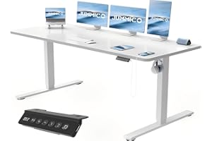 JUMMICO Escritorio Elevable Eléctrico con Cargador USB, Escritorio Regulable en Altura Ergonomica Escritorio de pie Ajustable Smart Panel con Funciones de Memoria, Standing Desk 200 x 80 cm, Blanco