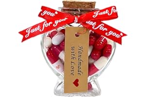 POPOLA SHOP 50 PCS Capsule Letters Message in a Bottle with Gifts Box Love Pills Notes Letters Cute Stuff Things Gifts for Boyfriend/Girlfriend Valentines Day Gifts (red)