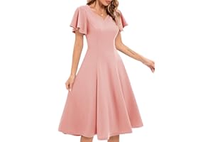 HomRain Sukienki koktajlowe z falbanami dla gości weselnych dopasowana i rozkloszowana sukienka na imprezę