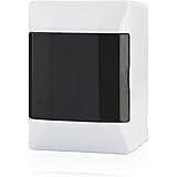 Lion Electric Sicherungskasten Aufputz 2 Module |1-Reihig Schaltschrank Weiß, Verteilerkasten Kabeleinführungen mit Transpare