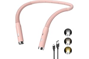 Diboniur Lampada da Lettura, Luce da Lettura per Libro, 3 Colori, 3 Livelli di Luminosità, Ricaricabile, Perfetta per Leggere, Studio, Viaggio, campeggio (rosa)