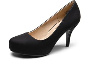 DREAM PAIRS Women's Low Stiletto Heel Party Shoes Classic Elegant Versatile Dress Platform Pumps TIFFANNY