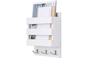 Halcent Revistero Pared Cuelga Llaves Madera Revistero Estanteria Colgador Llaves Madera Buzones de Pared para Revistas Libros Cartas Llaves