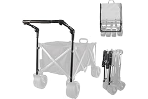 Sadodo Foldable Wagon Cart Handle,Push and Pull Handle Stainless Steel For Camping Trolley Wagon Shopping Cart,Indoor Outdoor,Fits Most Collapsible Wagon/Garden Carts,Round Square Pole