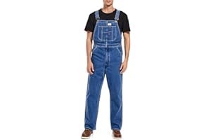 HISEA Herren Denim Latzhose, Herren Overalls Arbeitskleidung mit verstellbaren Trägern und praktischen Werkzeugtaschen