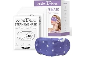 Minidiva Masque Chauffant Yeux 10pcs, Masque à Vapeur Auto-chauffants pour les Yeux Secs et anti Cernes, Chaude Steam Eye Mask Jetable, Relaxant Soulager le Stress et la Fatigue Oculaire (Lavande)