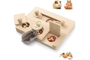 Dorakitten Guinea Pig Foraging Toys: 6 in 1 Hamster Wooden Interactive Enrichment Toy Treat Dispenser for Small Animal Funny Toys for Guinea Pigs, Chinchillas, Hamsters, Rats and Gerbils