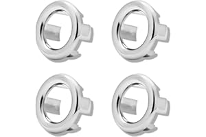 PCTC 4 Pack Sink Overflow Ring Bathroom Kitchen Sink Hole Round Overflow Cover Basin Trim Overflow Drain Cap Cover Insert in Hole Spares