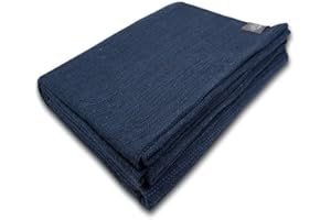 A PORTUGUESE LOVEAFFAIR CRAFT STORY Craft Story Decke Yara - Tagesdecke aus 100% Baumwolle - Sofadecke, Wohndecke & Baumwolldecke - Dunkelblau Uni, ca. 170 x 220 cm