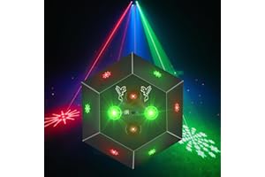 LITTLEBOYNY Luce da discoteca, T10 Dms512, faretto a LED RGB, proiettore DJ, controllo musicale, per KTV, riunioni di famiglia, matrimonio, compleanno, Halloween, calendario dell'Avvento