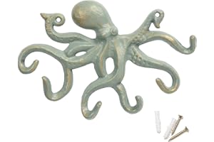 Chas Bete Wandhaken Vintage Haken Gusseisen, Krake Garderobenhaken, Rustikale Schlüsselbrett - Hellgrün