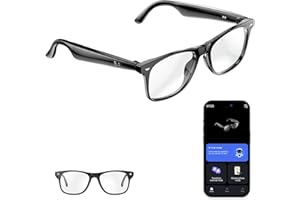 MARSYU Occhiali con traduzione AI, occhiali intelligenti con traduzione in tempo reale con 160 lingue (Montatura nera full-frame + lente anti luce blu)