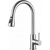 Ibergrif M22137 Brushed Stainless Steel Removable Kitchen Faucet | Single-lever sink tap with 3 water modes, 360&deg; rotation, r