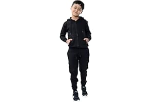 FAIRY BOUTIQUE Kids Girls Boys Plain Tracksuit Back to School - Children Pe School Zipper Hoodie Top Bottom Jogging Suit Size Age 5-13 Years