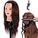 Training Head 100% Real Human Hair Cosmetology Hairdressing Mannequin Manikin Doll (Table Clamp Holder Included) EHA0418P