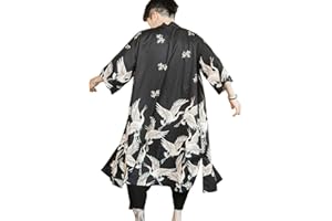 HAORUN Kimono japonais ample Yukata pour homme - Style vintage