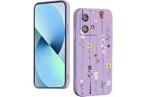 YUXING Silicone Cover per Motorola Edge 40 Neo - Moda Modello Carino Custodia Design Sottile Slim Cover Antiurto, Antiscivolo Elegante, Protezione Totale (Flower,Purple)
