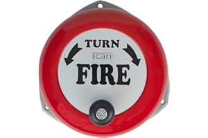 ICAN PRODUCTS iCan 9-Inch Rotary Hand Fire Alarm Bell – Manual Fire Alarm with Handle – Loud Emergency Evacuation Bell for Schools, Construction Sites, Warehouses – Wall Mounted Fire Safety Bell