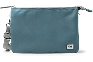 ROKA LONDON ROKA Carnaby XL Slim Crossbody Bags for Women & Men - 3 Compartments, Chunky Zip, Removable & Adjustable Strap for Phone, Wallet, Keys