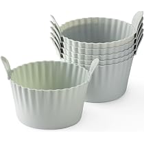 Lot De 6 Ramequins En Silicone Pour Friteuse à Air - Pour œufs Pochés, Muffins, Cupcakes - Résistant à La Chaleur 230°C