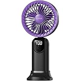ROBEVE Auhma AUFN19 5 Kademeli G&uuml;&ccedil;l&uuml; El Fanı Mini Fan &ndash; Şarjlı Taşınabilir Mini Vantilat&ouml;r, Dijital Ekranlı, Sessiz &Ccedil;alışma, 