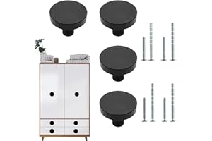 TYVOM 4Pcs Black Door Knobs Aluminum Alloy Black Cupboard Knobs for Kitchen Cabinet Doors Drawers Bathroom and Laundry Room Doors and Closets Let Your Cabinets Look Simple and Elegant