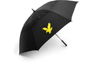 LYLE & SCOTT Lyle and Scott 62-Inch Golf Umbrella - Dual Canopy Design, Windproof Umbrella with Lightweight Fibreglass Shaft, Double Canopy Golf Umbrella, Protective Cover - Essential Golf Accessories