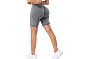 RIOJOY Kurze Leggings Damen Push Up Booty Sport Shorts High Waist Seamless Scrunch Butt Sportleggins für Gym Fitness Workout Yoga