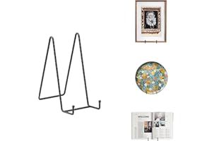 DIDUDIDU Soporte Platos Mesa Caballete Expositor - 3 Piezas Soportes para Platos Decorativos - 20,5 cm Soporte de Placa para Exhibicion - Caballetes de Hierro Negro Para Marcos de Fotos | Libros | Arte