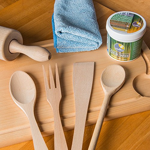 Uulki® Natürliche Holzpflege – 2 in 1 Holzwachs & Holzöl für Schneidebretter, Küchenhelfer, Küchenarbeitsplatten, Küchentische aus Holz und Bambus – Für Holz in der Küche Pflanzlich / Vegan – 250 ml - 5