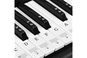 Natuce piano pegatinas para 37/49/54/61/88 Teclas, Pegatinas pianos teclados, Pegatinas para teclados, Etiqueta engomada del teclado de piano,Pegatina Teclado Electrónico, transparente (Blanco)
