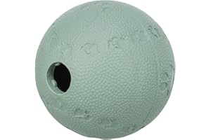 TRIXIE Snackball - robustes Hundespielzeug aus Gummi für langen Spielspaß - ø 6 cm grün, Leckerliball für Zwischendurch - 34940