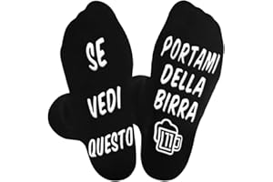 QZOSZ Calzini Uomo Divertenti Regali, Calze Antiscivolo Uomo, Calzini Uomo Invernali Idee Regalo per Fidanzato Migliore Amica Festa della Papà Fratello Compleanno Natale