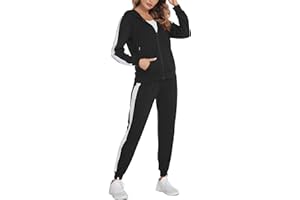 Parabler Jogginganzug Damen Set Trainingsanzug Zweiteiler Frauen Sport Anzug Freizeitanzug Kapuzenjacke&Sporthose S-XXL