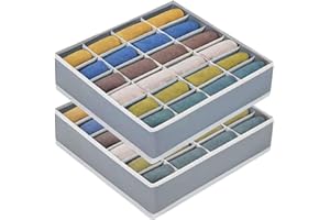 SURLIFE Organizer Cassetti Armadio,2 Pezzi Organizzatori per Calzini Pieghevole, Divisori per Cassetti Salvaspazio