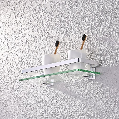 KES 8mm starkes Sicherheitsglas Regal mit Aluminium-Pfosten-Wall Mount Rechteckig-Gelenkbus, A4126A - 7