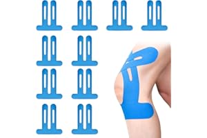 FEADBYT PreCut Kinesiotapes, 10 Stück Kinesiologie Tape, Blau PreCut Kinesiotapes Knie, Knie Kinesiotape, Kinesiotapes Vorgeschnitten, Hautfreundliche Kinesiotapes Vorgeschnitten, Elastisches