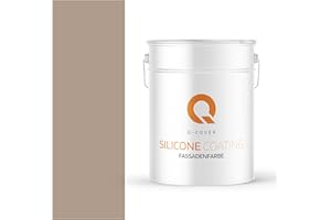 Q-COVER Fassadenfarbe 10 L Hazelnuss Silikonharz Fassadenfarbe Außen Wandfarbe Wetterfest
