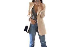 EFOFEI Damen Einfarbig Slim Fit Jacke Sommer Herbst Freizeit Coat Schuljacke Für Den Herbst Elegant Langarm Blazer