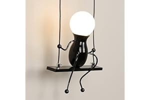 Goeco Applique da parete Interno Moderno, Swing Bambini Lampada Comodino, Camera da Letto Creativa Applique da Comodino Luce Adatto a Camere da letto Soggiorno Corridoio, E27, Lampadina non inclusa