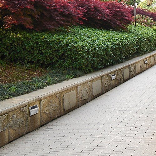 NORDSD 4 Stk 3 LED Solarleuchte Garten Edelstahl Solar Wandleuchte Solarlampe mit Auto On/Off, Wetterfest für Garten Außen Terrasse Hof - 4