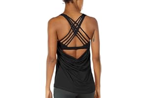 icyzone Damen Sport Tops mit Integriertem BH - 2 in 1 Yoga Gym Shirt Fitness Training Tanktop