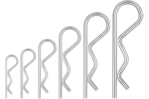 Lot de 30 goupilles Leryati galvanisées avec boîte d'assortiment, 6 modèles de goupilles de sécurité, goupilles à ressort pour voitures, outils de jardin, tracteurs, tondeuses à gazon