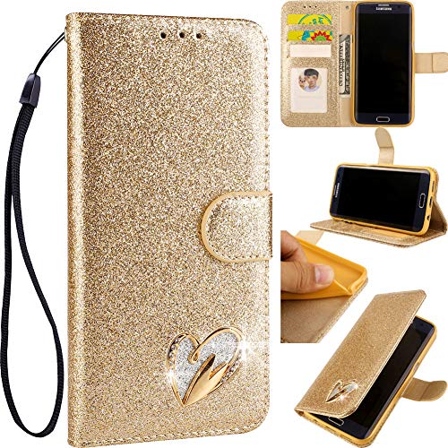 Preisvergleich Produktbild Vicbey Folio Magnetverschluss Sparkle Glitter Bling Diamant für Samsung A20e